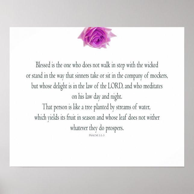 Affiche Psaume 1, bless the One Does not, Pink Flower (Devant)