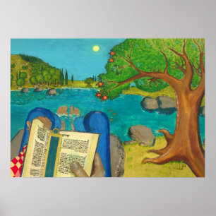 Affiche Psaume 1 dans la Bible hébraïque Peintures chrétie