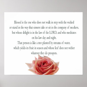 Affiche Psaume 1, Law day and Night, Streams of Waters,