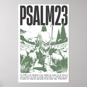 Affiche Psaume 23:1-3 « Le Seigneur est mon berger » Affic