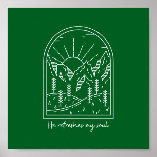 Affiche Psaume 23 3 Rafraîchit Soul Bible chrétienne Verse