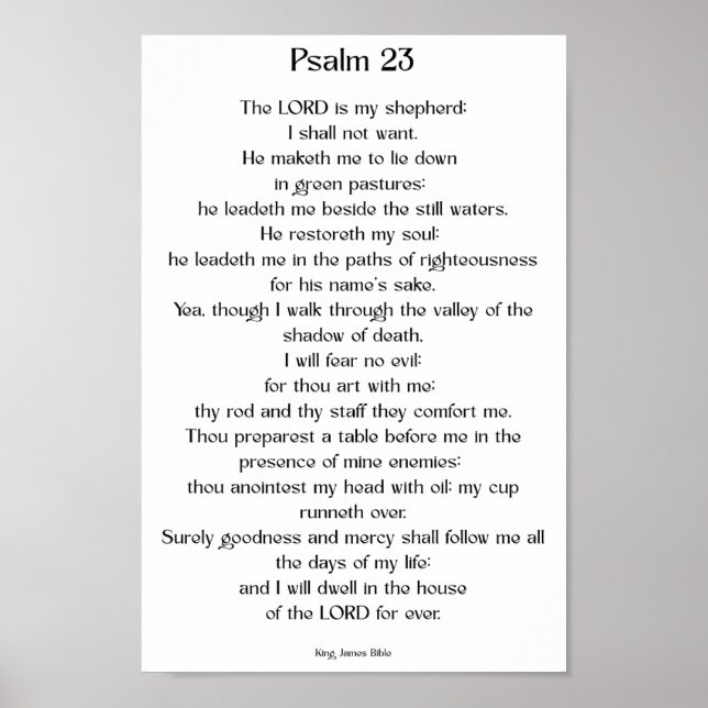 Affiche Psaume 23 KJV   (Devant)