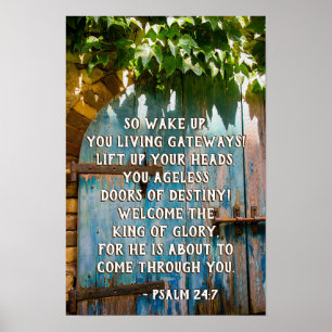 Affiche Psaume 24:7 Roi de gloire, Bible Verse