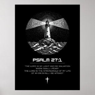 Affiche Psaume 27:1 Verset de la Bible Phare Chrétien