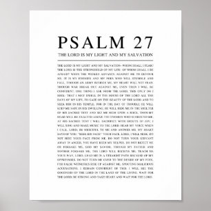 Affiche Psaume 27 Le Seigneur est Ma Lumière et Mon Salut