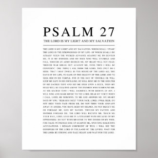 Affiche Psaume 27 Le Seigneur est Ma Lumière et Mon Salut