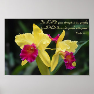 Affiche Psaume 29:11 Bible chrétienne Verse Écriture