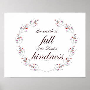 Affiche Psaume 33 Écriture Floral Wreath Art