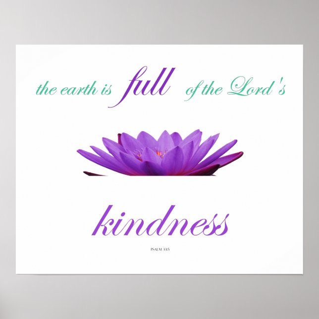 Affiche Psaume-33, The Earth is Full of the Lord's Kindnes (Devant)