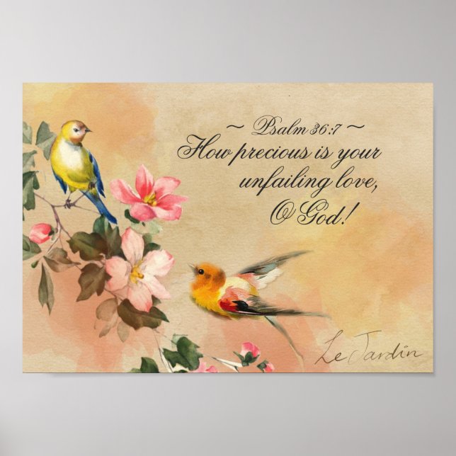 Affiche Psaume 36:7 Quelle est la valeur de votre amour in (Devant)
