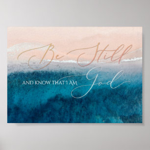 Affiche Psaume 46 10, Be Still Aerial Beach, Deep Blue Sea