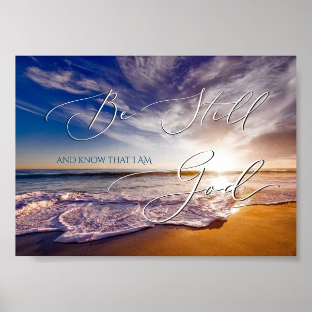 Affiche Psaume 46 10, Be Still Beach Sun Rise (Devant)