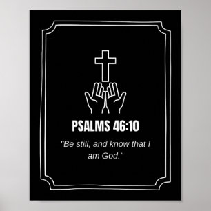Affiche Psaume 46:10 KJV Verset biblique Écriture Minimali