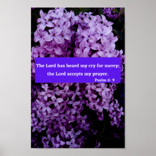 Affiche Psaume 6 Bible Florale Verse