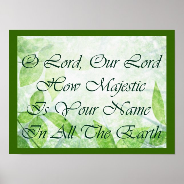 Affiche Psaume 8:9 Comment Majestic Est Votre Nom (Devant)