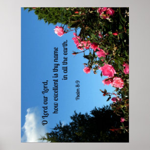 Affiche Psaume 8:9 Ô Seigneur, notre Seigneur, combien tu