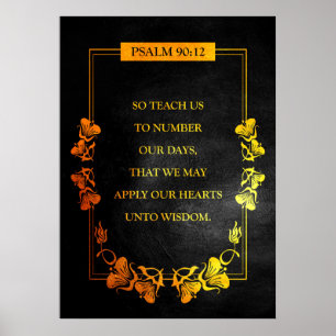 Affiche Psaume 90:12 Bible Verse
