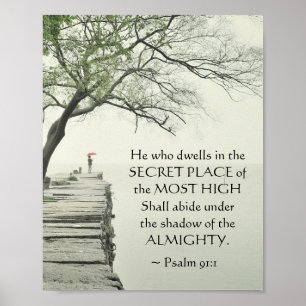 Affiche Psaume 91:1 Celui qui habite à la place SECRET