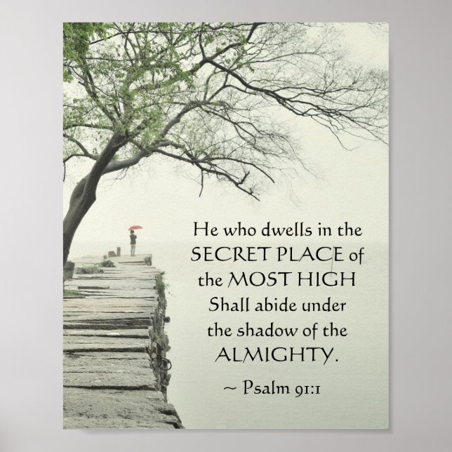 Affiche Psaume 91:1 Celui qui habite à la place SECRET (Devant)