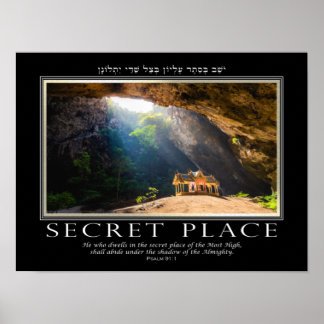 Affiche Psaume 91 Bible Verse Anglais Hébreu Inspirationne