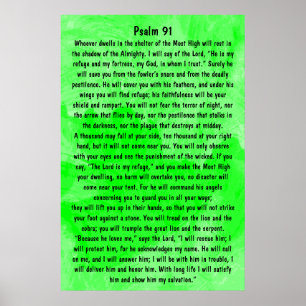 Affiche psaume 91 de vers de bible