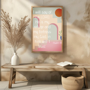 Affiche Psaume 91 Il Est Mon Refuge Bible Écriture