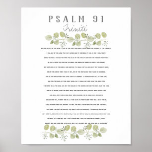 Affiche Psaume 91 Sur Votre Enfant Feuilles d'Eucalyptus P