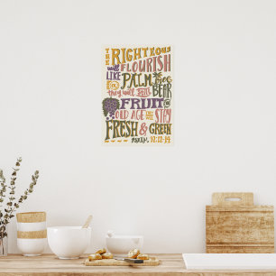Affiche Psaume Bible Verse pour le vieillissement