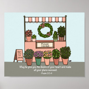 Affiche Psaume du marché aux fleurs 20:4 Art numérique Imp
