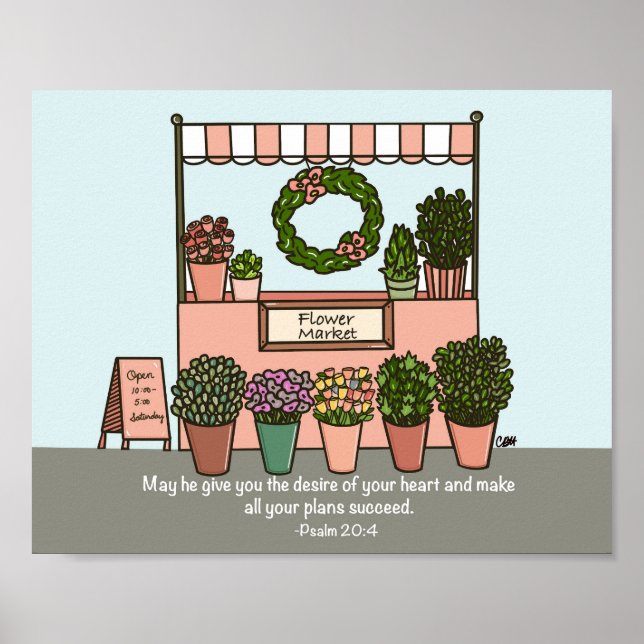 Affiche Psaume du marché aux fleurs 20:4 Art numérique Imp (Devant)