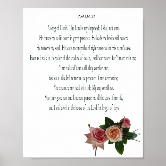 Affiche Psaume, Fleur Rose, Papier d'affiche de valeur (Ma (Devant)