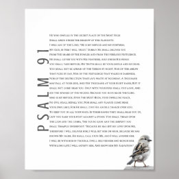 Affiche Psaume Moderne 91 Écriture Biblique Art Chrétien d