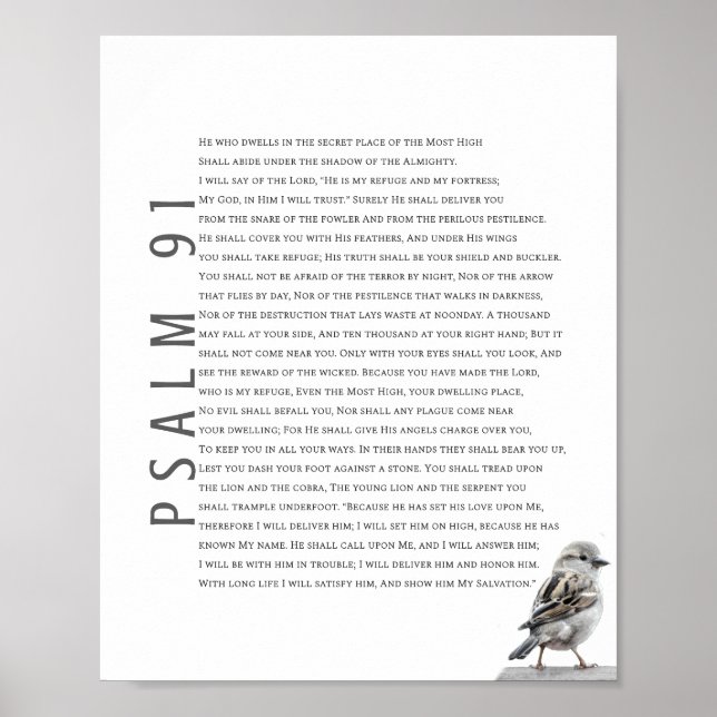 Affiche Psaume Moderne 91 Écriture Biblique Art Chrétien d (Devant)