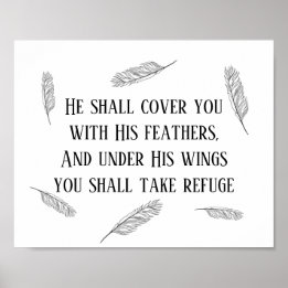 Affiche Psaume moderne 91 Plumes d'art biblique Symbole ch