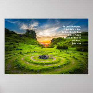Affiche Psaume vert 23:1-2 Prophète oint