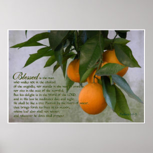 Affiche Psaumes 1:1-3 Écritures Imprimer