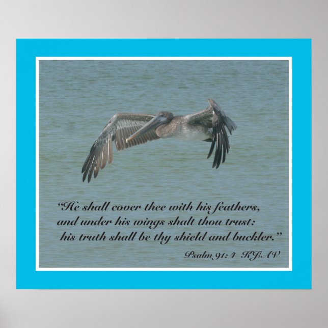 Affiche Psaumes 91:4 Écritures Imprimer (Devant)