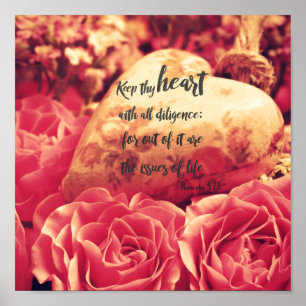 Affiche Psaumes Coeur Bible Verse