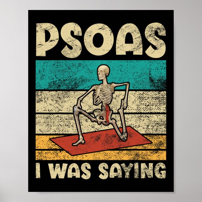 Affiche Psoas comme je disais drôle Yoga squelette Pose te (Devant)