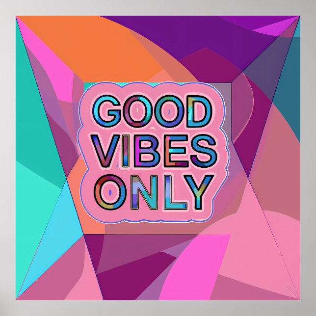 Affiche Psychedelic "Good Vibes Only" Text Graphic (Devant)