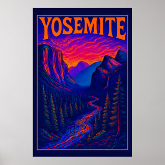 Affiche Psychedelic Yosemite