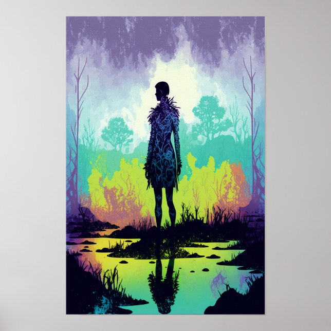 Affiche psychédélique de la forêt magique 2 (Devant)