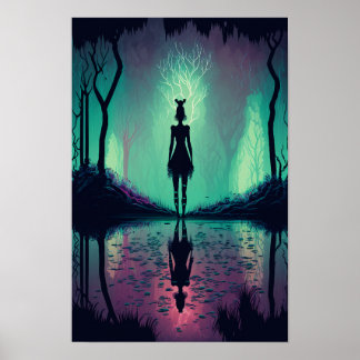 Affiche psychédélique de la forêt magique 3