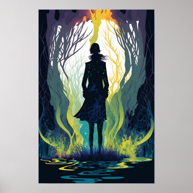 Affiche psychédélique de la forêt magique 5 (Devant)