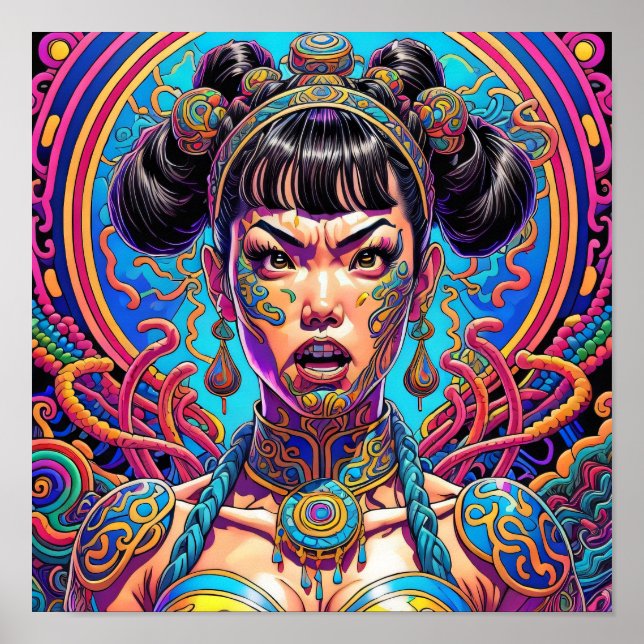 Affiche Psychédélique Dis quoi ! Art (Devant)