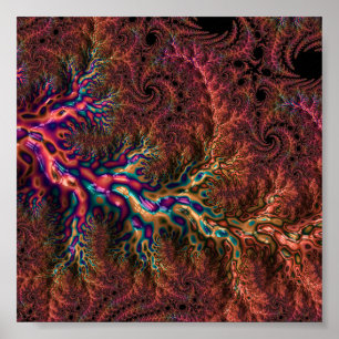 Affiche Psychedélique Groovy Tripant Funky Coloré Fractale