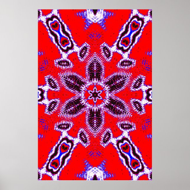 Affiche Psychedelique Kaleidoscope – Abstrait Néon (Devant)
