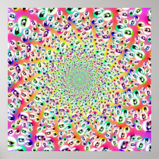 Affiche Psychédélique Rainbow Eyes Mandala