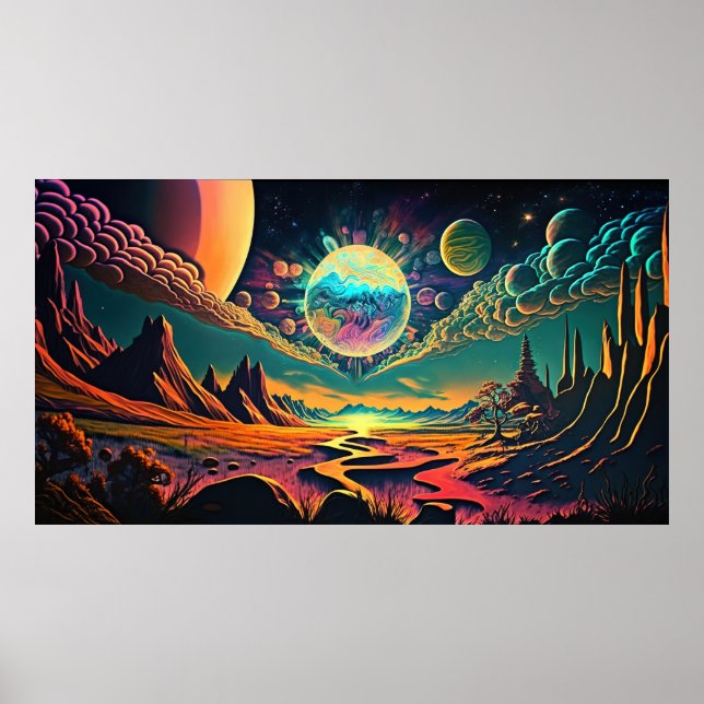 Affiche Psychédélique spatiale (Devant)