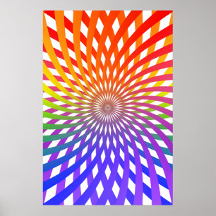 Affiche psychédélique :Spirale arc-en-ciel